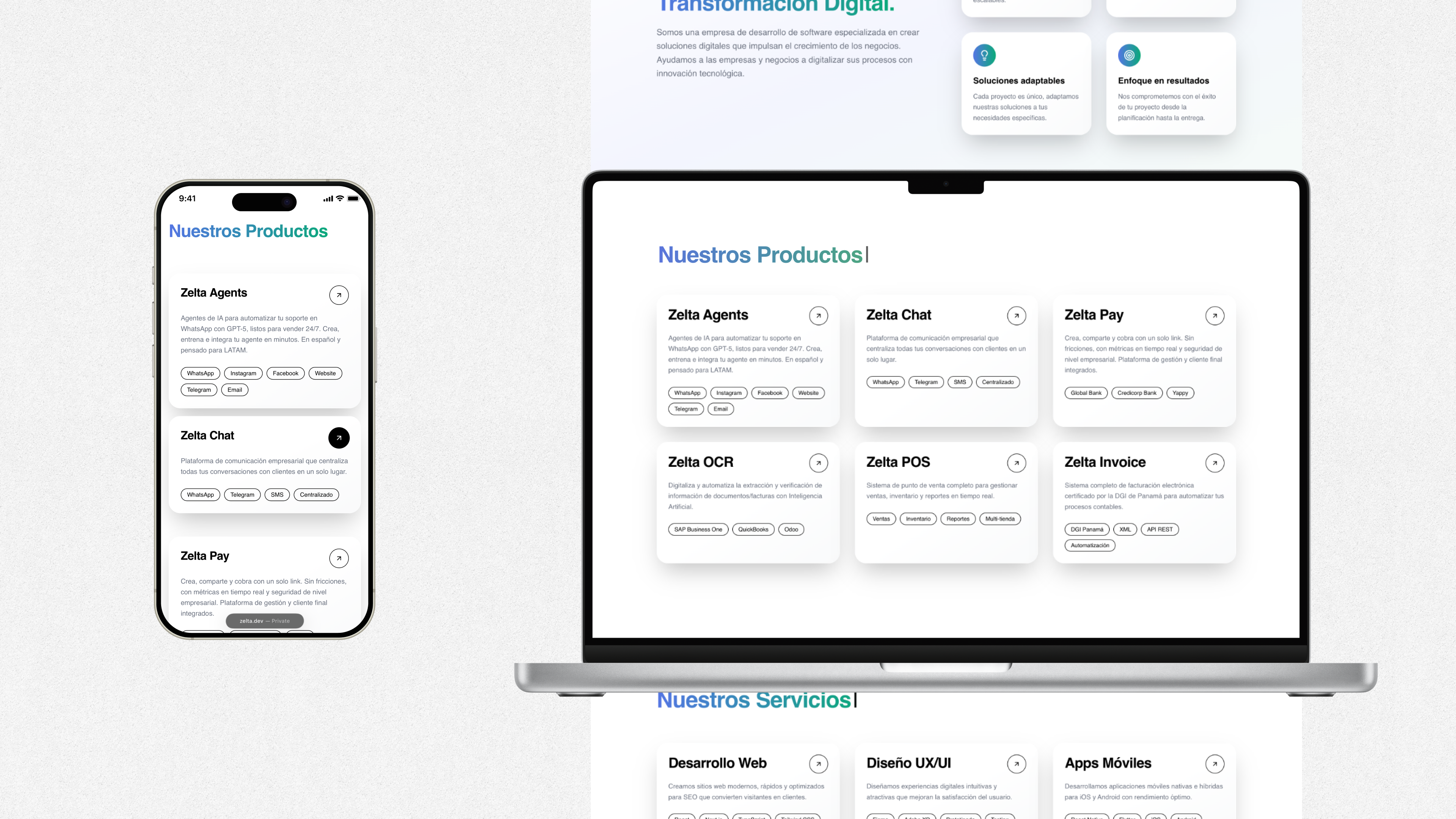 Navigation architecture: Products and Services