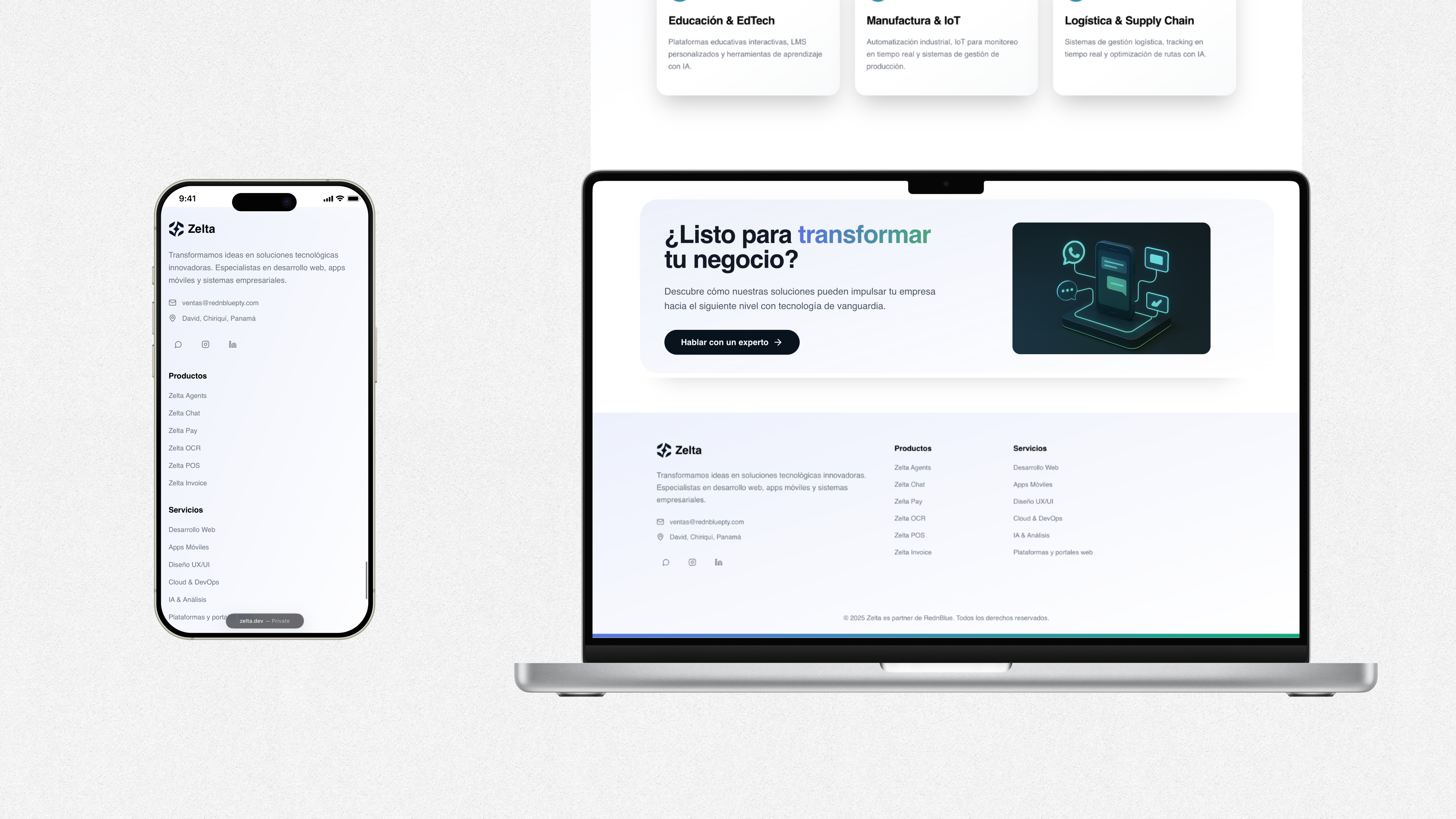 Footer with trust signals