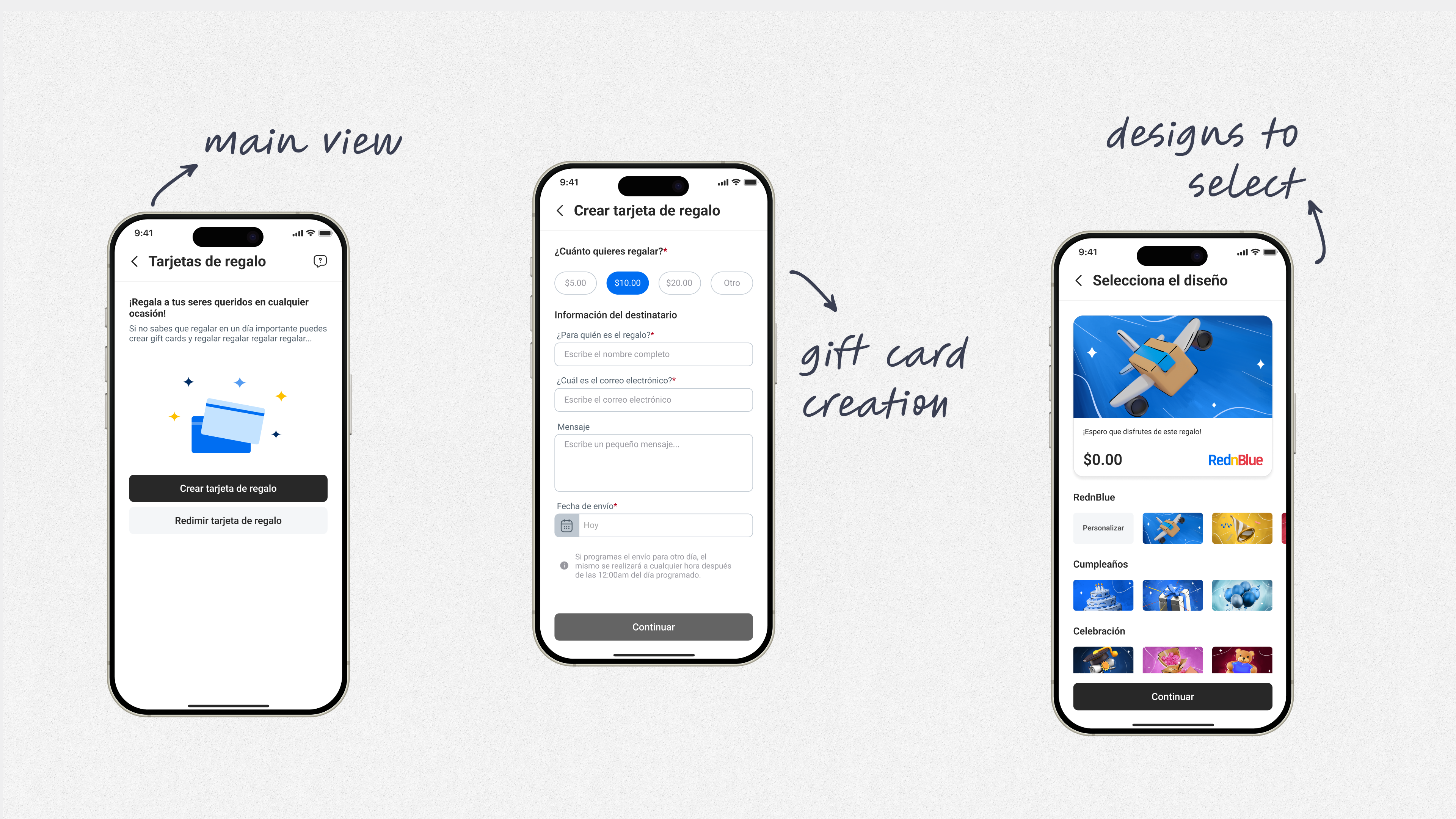 Gift Cards Feature - RednBlue App - After