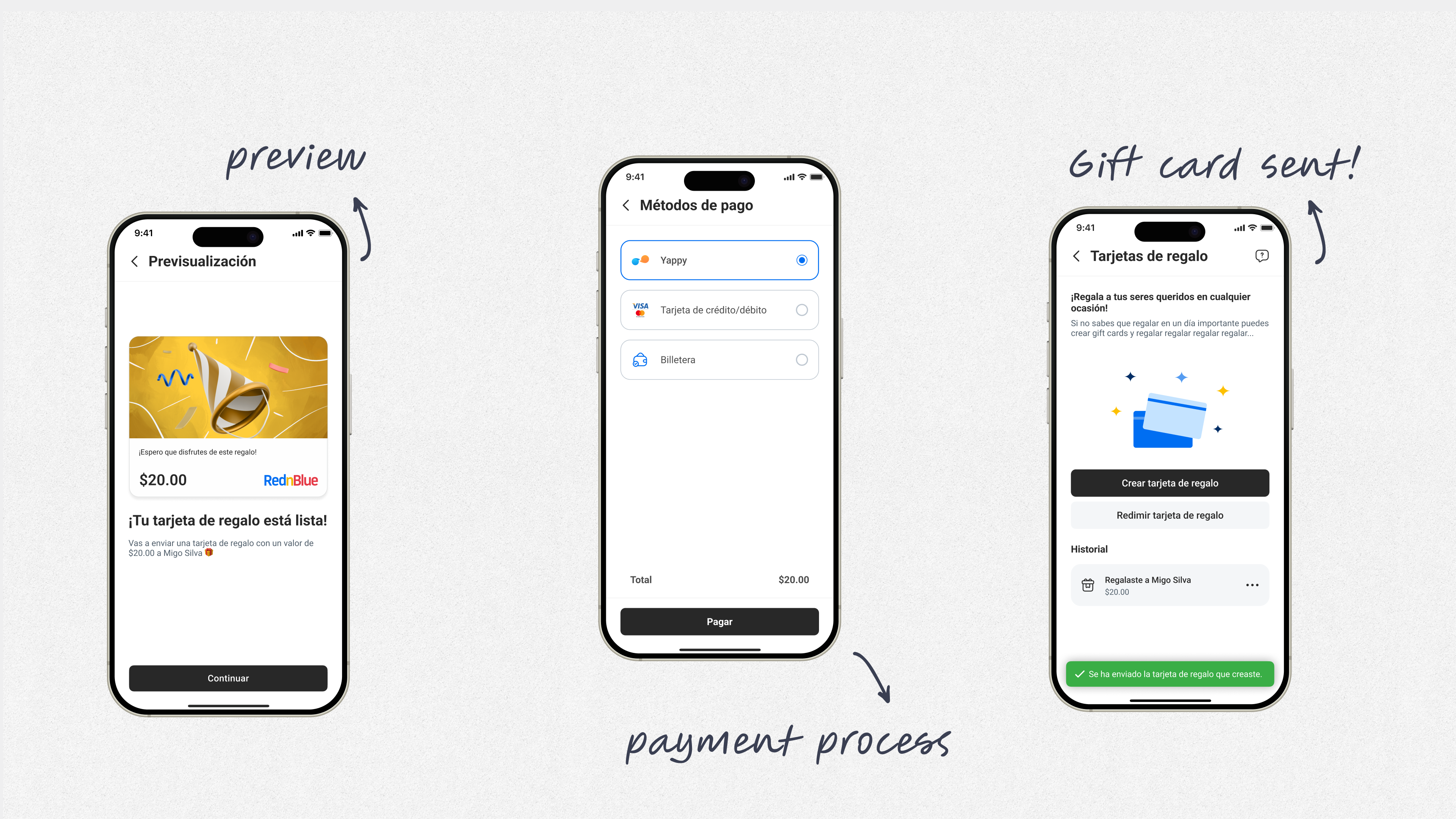 Gift Cards Feature - RednBlue App - Additional view